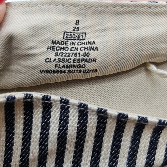 Old Navy Flamingo Chambray Stripe Canvas Espaddilles Womens Size 8 Nwot - Picture 8 of 8